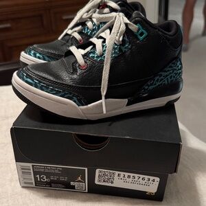 Jordan Kids Sneakers Black with Blue Accents